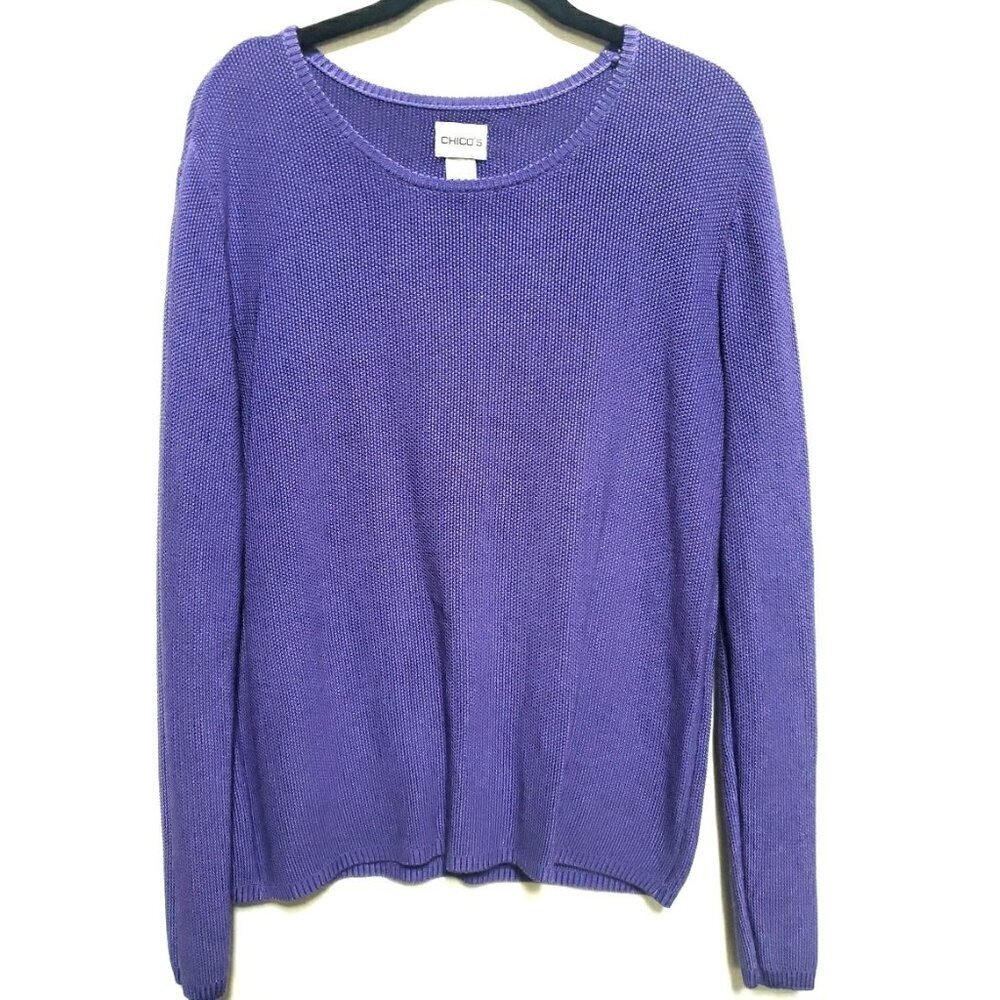 Chico's Long Sleeve Purple Rayon Sweater Women's Sz 0